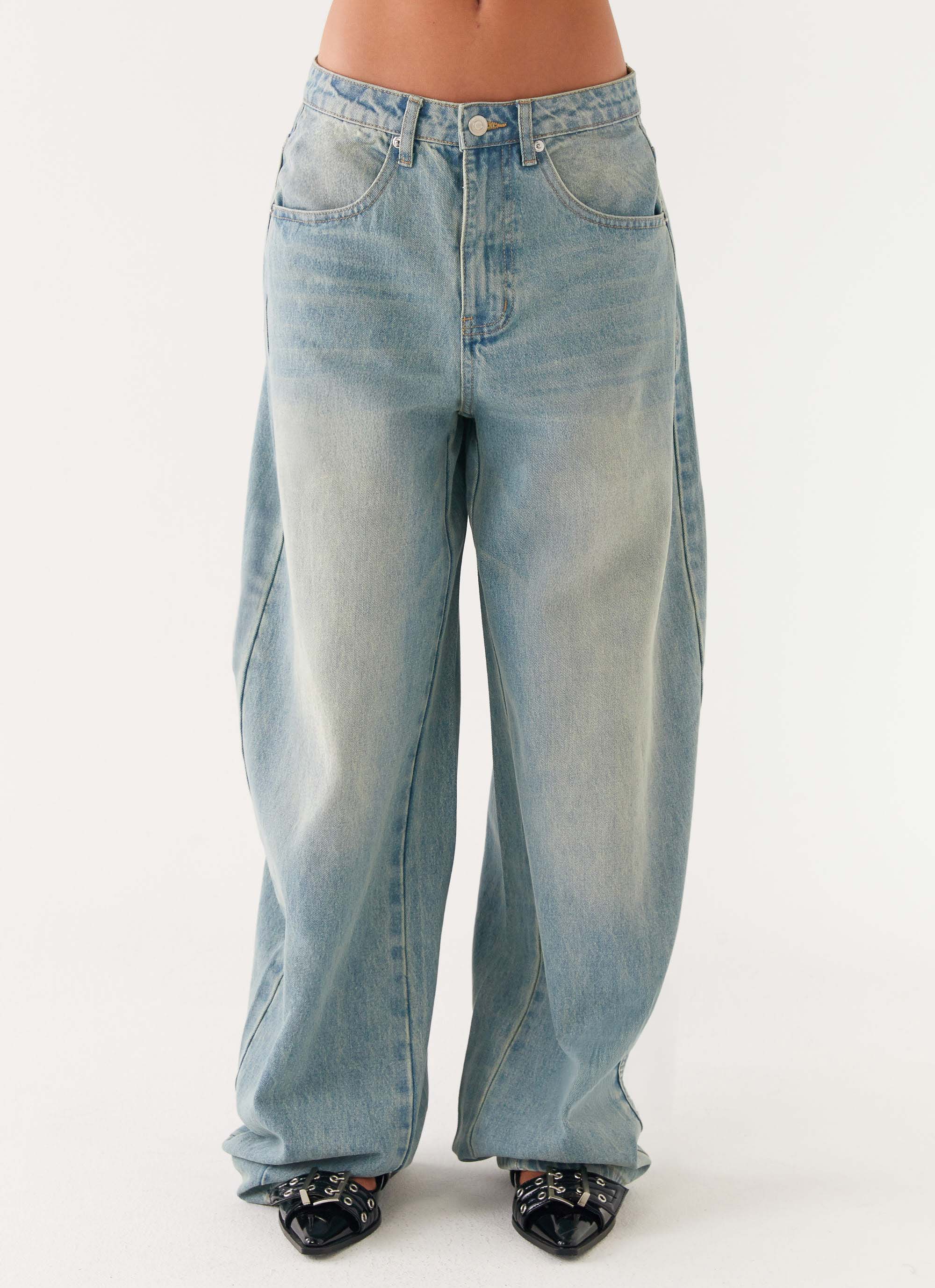 Maxwell Baggy Denim Jeans - Washed Blue