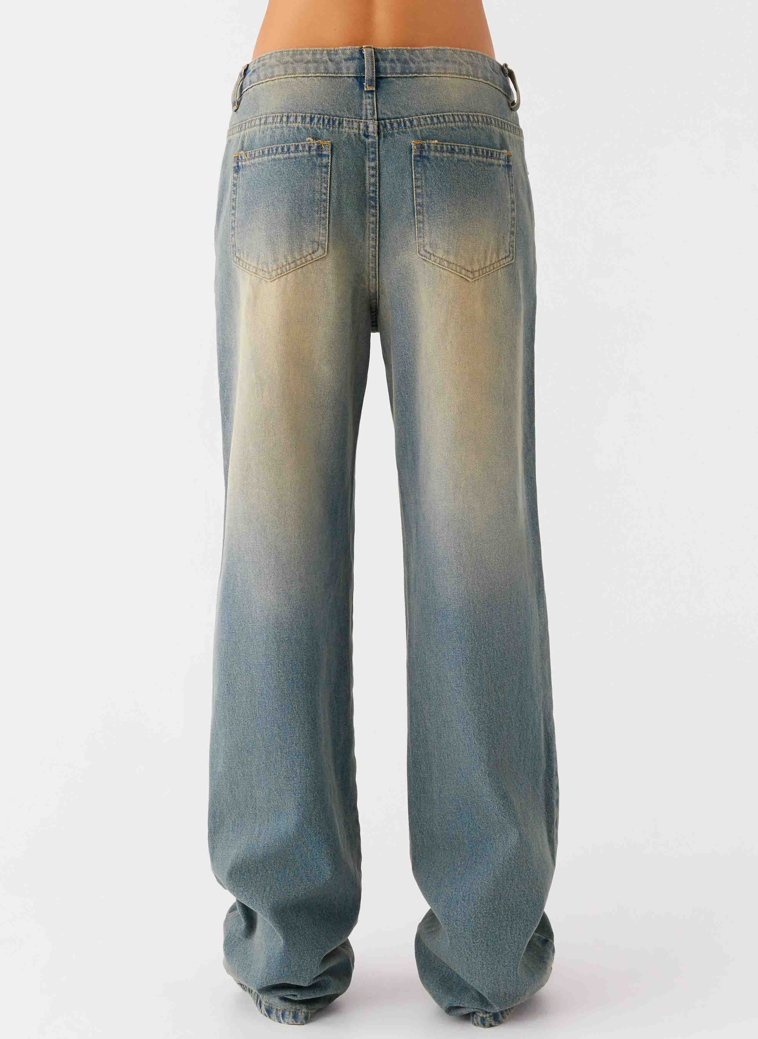 San Diego Straight Leg Denim Jeans - Blue Wash