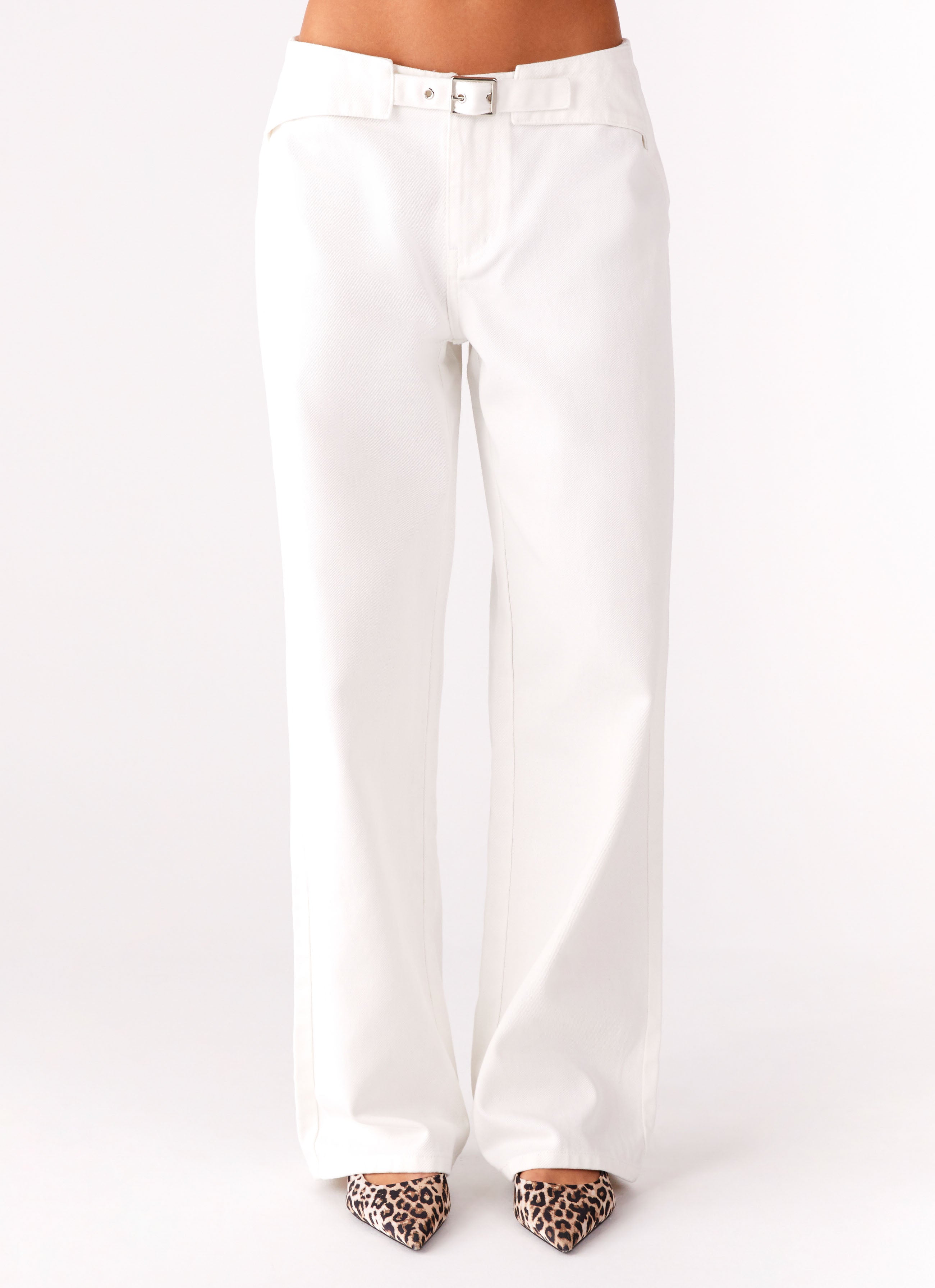 Texas Low Rise Denim Jeans - White
